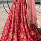 Punch Pink Designer Printed Organza Lehenga with Soft Net Dupatta