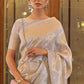 Beige Brown Woven Banarasi Silk Saree with Sequins work