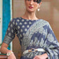Wedgewood Blue Chikankari Weaving Silk Saree