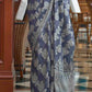 Wedgewood Blue Chikankari Weaving Silk Saree