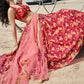 Punch Pink Designer Printed Organza Lehenga with Soft Net Dupatta