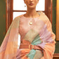 Orange Multicolour Woven Organza Silk Saree