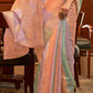 Orange Multicolour Woven Organza Silk Saree