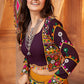 Mustard Yellow Viscose Rayon Lehenga Choli with  Koti Having Thread Embroidery & Mirror work: Navratri Special