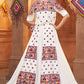 Pearl White Viscose Rayon Lehenga Choli with  Koti Having Thread Embroidery & Mirror work: Navratri Special