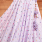 Lavender Purple Cotton Lehenga Choli with  Koti Having Thread Embroidery & Mirror work: Navratri Special