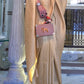 Beige Brown Soft Handloom Weave Kanjivaram Silk Saree : Festival Edition