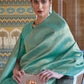 Bermuda Teal Green Soft Handloom Weave Kanjivaram Silk Saree : Festival Edition
