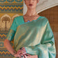 Bermuda Teal Green Soft Handloom Weave Kanjivaram Silk Saree : Festival Edition