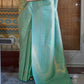 Bermuda Teal Green Soft Handloom Weave Kanjivaram Silk Saree : Festival Edition