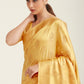 Poppy Golden Zari Butta Woven Banasari Silk Saree