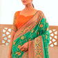 Jungle Green Patola Print Georgette Silk Saree