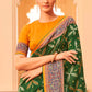 Hunter Green Patola Print Georgette Silk Saree