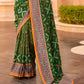 Hunter Green Patola Print Georgette Silk Saree