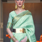 Aquamarine Green Woven Soft Silk Saree