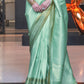 Aquamarine Green Woven Soft Silk Saree