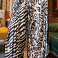 White & Black Designer Satin Crepe Printed Saree: Top Pick
