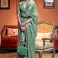 Bermuda Green Woven Linen Silk Saree