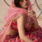 Punch Pink Designer Printed Organza Lehenga with Soft Net Dupatta