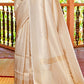Ivory White Woven Kanjivaram Saree:Limited Edition