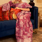Azalea Pink Chikankari Weaving Banarasi Cotton Silk Saree