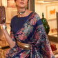 Berry Blue Kashmiri Handloom Weaving Silk Saree