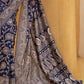 Berry Blue Lucknowi Chikankari Weaving Silk Saree