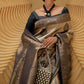 Black & Golden Two Tone Woven Silk Saree