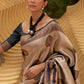 Black & Golden Two Tone Woven Silk Saree