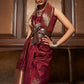 Berry Red Handloom Weaving Silk Saree