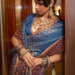 Azure Blue Handloom Woven Banarasi Silk Saree