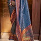 Azure Blue Handloom Woven Banarasi Silk Saree