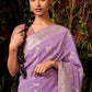 Amethyst Purple Zari Woven Dola Silk Saree with Designer Pallu