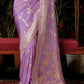Amethyst Purple Zari Woven Dola Silk Saree with Designer Pallu