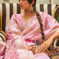 Baby Pink Handloom Woven Silk Saree with Kashmiri Pallu