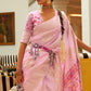 Baby Pink Handloom Woven Silk Saree with Kashmiri Pallu