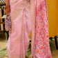 Baby Pink Handloom Woven Silk Saree with Kashmiri Pallu