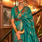 Turtle Green Woven Banarasi Silk Saree