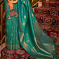 Turtle Green Woven Banarasi Silk Saree