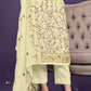 Banana Yellow Georgette Salwar Suit with Thread, Zari & Sequence work