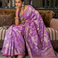 Amethyst Purple Handloom Woven Designer Silk Saree