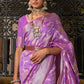 Amethyst Purple Handloom Woven Designer Silk Saree