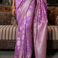 Amethyst Purple Handloom Woven Designer Silk Saree