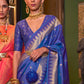 Admiral Blue Blue Handloom Woven Banarasi Silk Saree