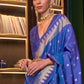 Admiral Blue Blue Handloom Woven Banarasi Silk Saree