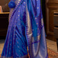 Admiral Blue Blue Handloom Woven Banarasi Silk Saree