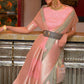 Trout Grey Woven Linen Silk Saree with Contrast Border & Pallu : Top Pick
