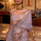 African Purple Copper Zari Handloom Woven Silk Saree