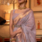 African Purple Copper Zari Handloom Woven Silk Saree