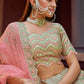 Pista Green Organza Lehenga Choli with Gota & Resham work